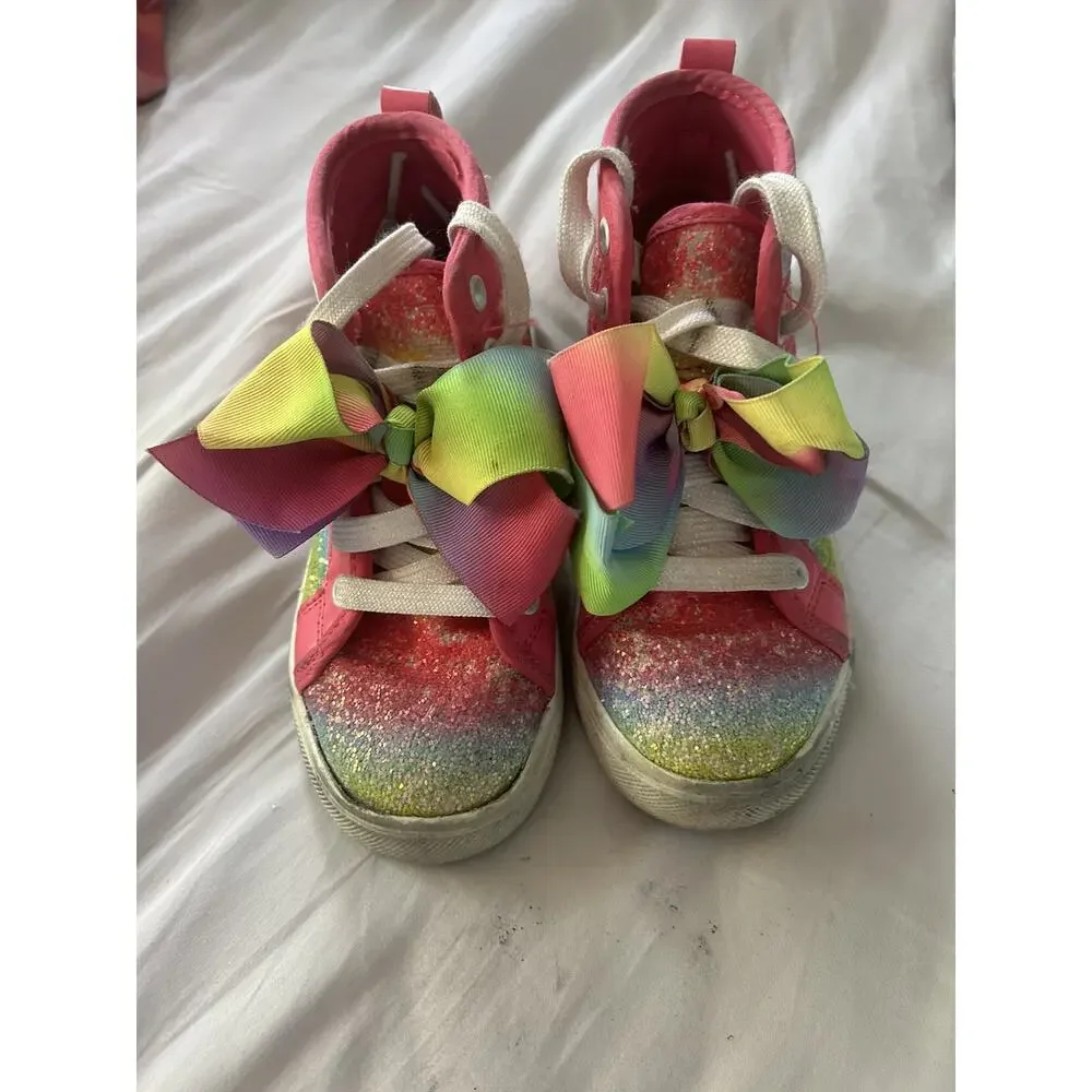 JoJo Siwa Pink Glitter And Bow High Tops size 11